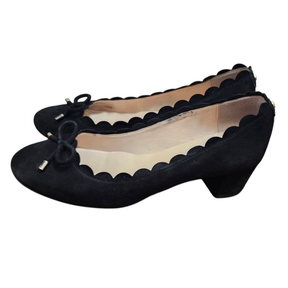 kate spade new york Women's Yasmin Scalloped Block Heel Pumps Suede Size 9 M - Picture 6 of 11